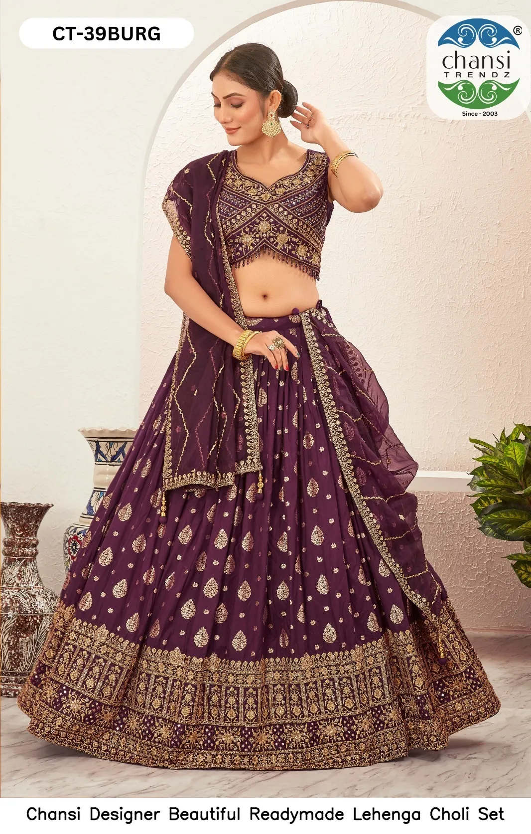 Chansi Designer Beautiful Readymade Lehenga Choli Set — Wholesale Lehenga, Chansi wholesale from Surat - Gallery Image 5