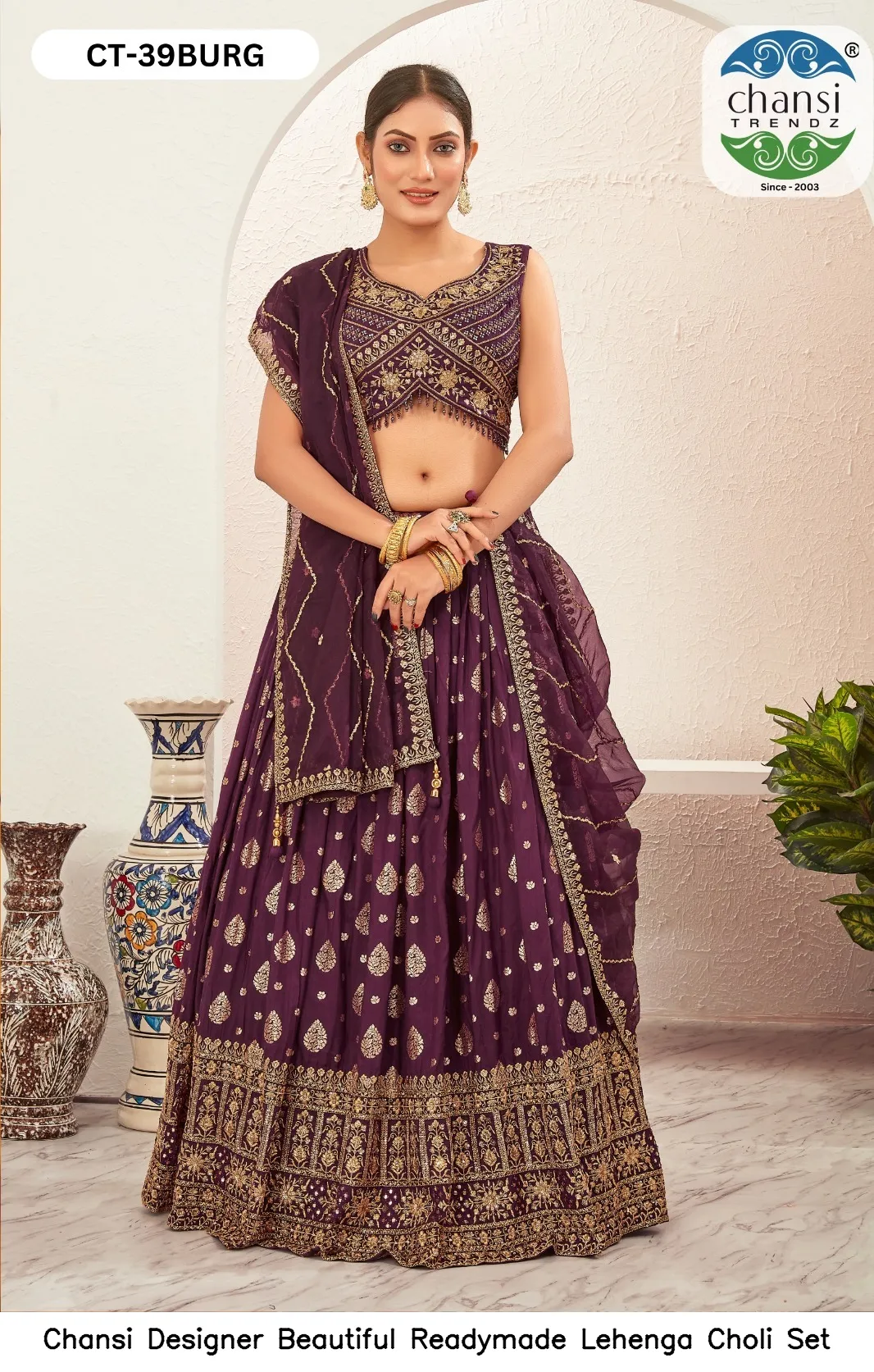 Chansi Designer Beautiful Readymade Lehenga Choli Set — Wholesale Lehenga, Chansi wholesale from Surat - Gallery Image 8