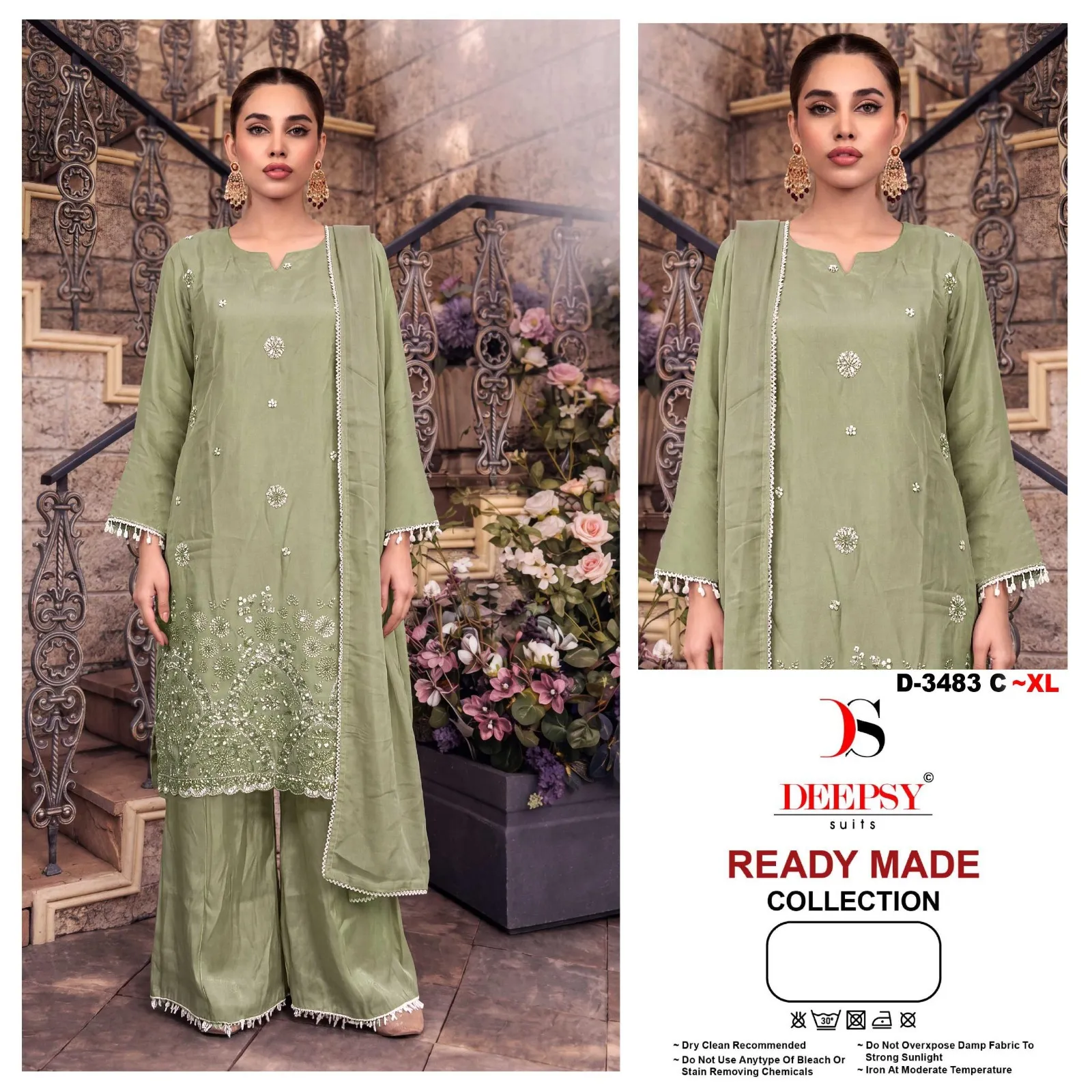 Deepsy D 3483 Readymade Viscose Tissue Silk Beats Worked Salwar Suit — Wholesale Readymade Pakistani Suits, Deepsy wholesale from Surat — view 1