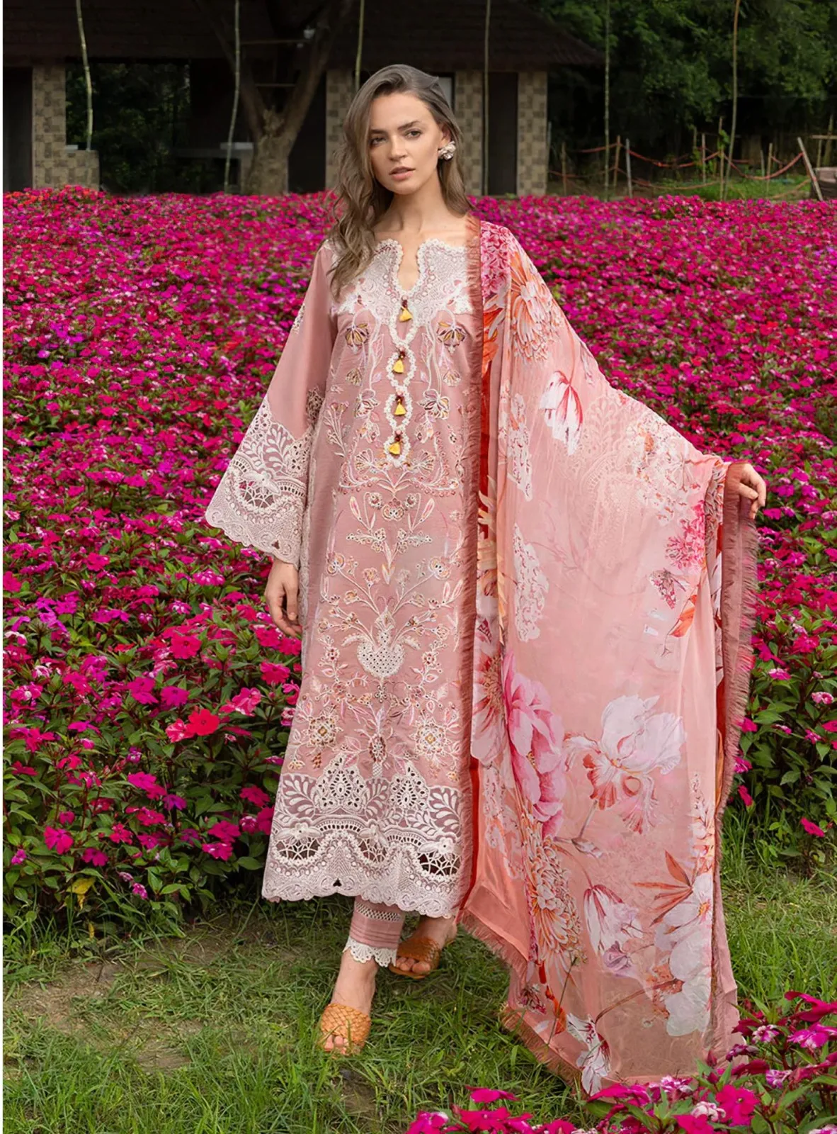 Deepsy Mushq 2 Lawn Cotton Dupatta Cotton Embroidered Salwar Kameez