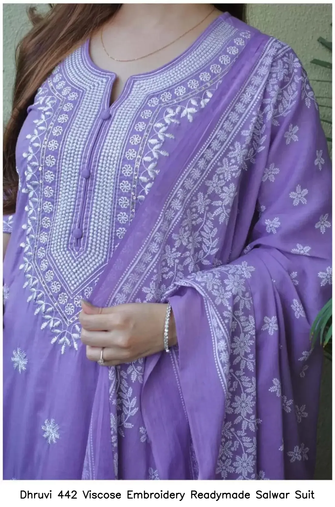 Dhruvi 442 Viscose Embroidery Readymade Salwar Suit — Wholesale Salwar Suits, Dhruvi wholesale from Surat — view 2
