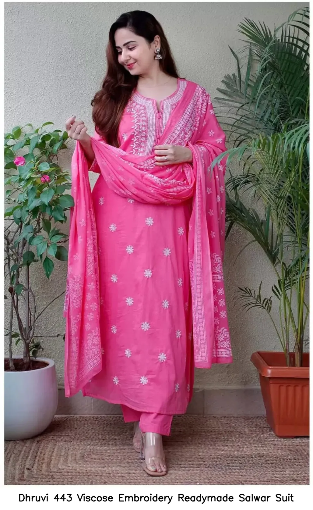 Dhruvi 443 Viscose Embroidery Readymade Salwar Suit — Wholesale Salwar Suits, Dhruvi wholesale from Surat — view 3