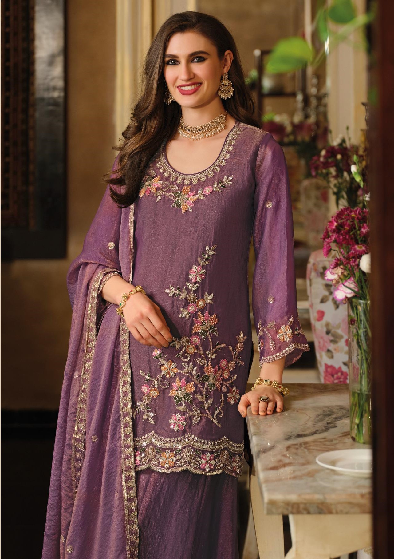 Eba Gulbano Nc Moss With Beads Work Readymade Salwar Suit