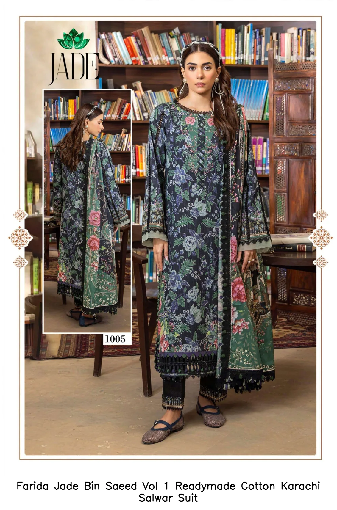 Farida Jade Bin Saeed Vol 1 Readymade Cotton Karachi Salwar Suit — Wholesale Readymade Pakistani Suits, Farida wholesale from Surat — Photo 2