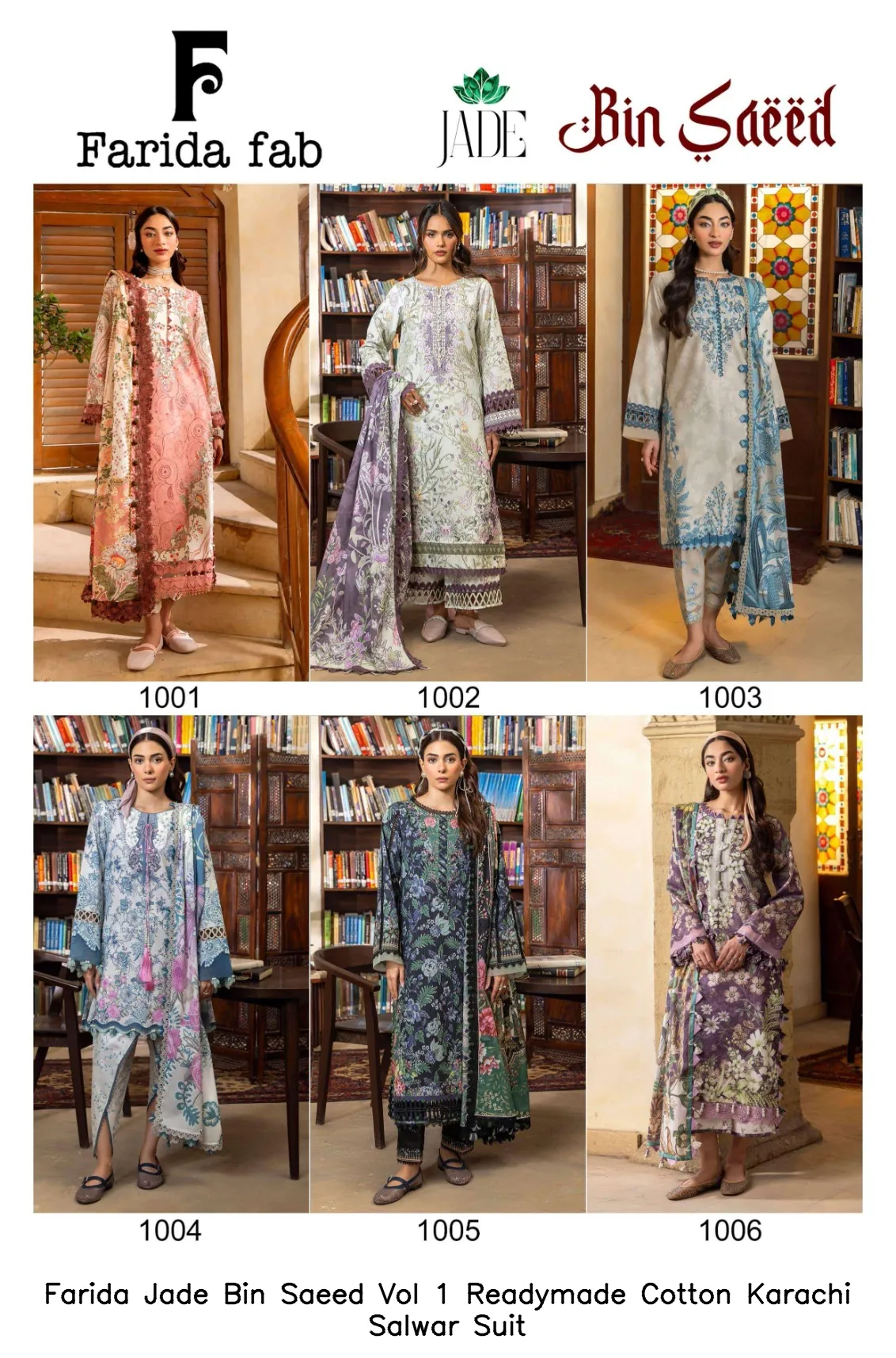 Farida Jade Bin Saeed Vol 1 Readymade Cotton Karachi Salwar Suit — Wholesale Readymade Pakistani Suits, Farida wholesale from Surat — Photo 3