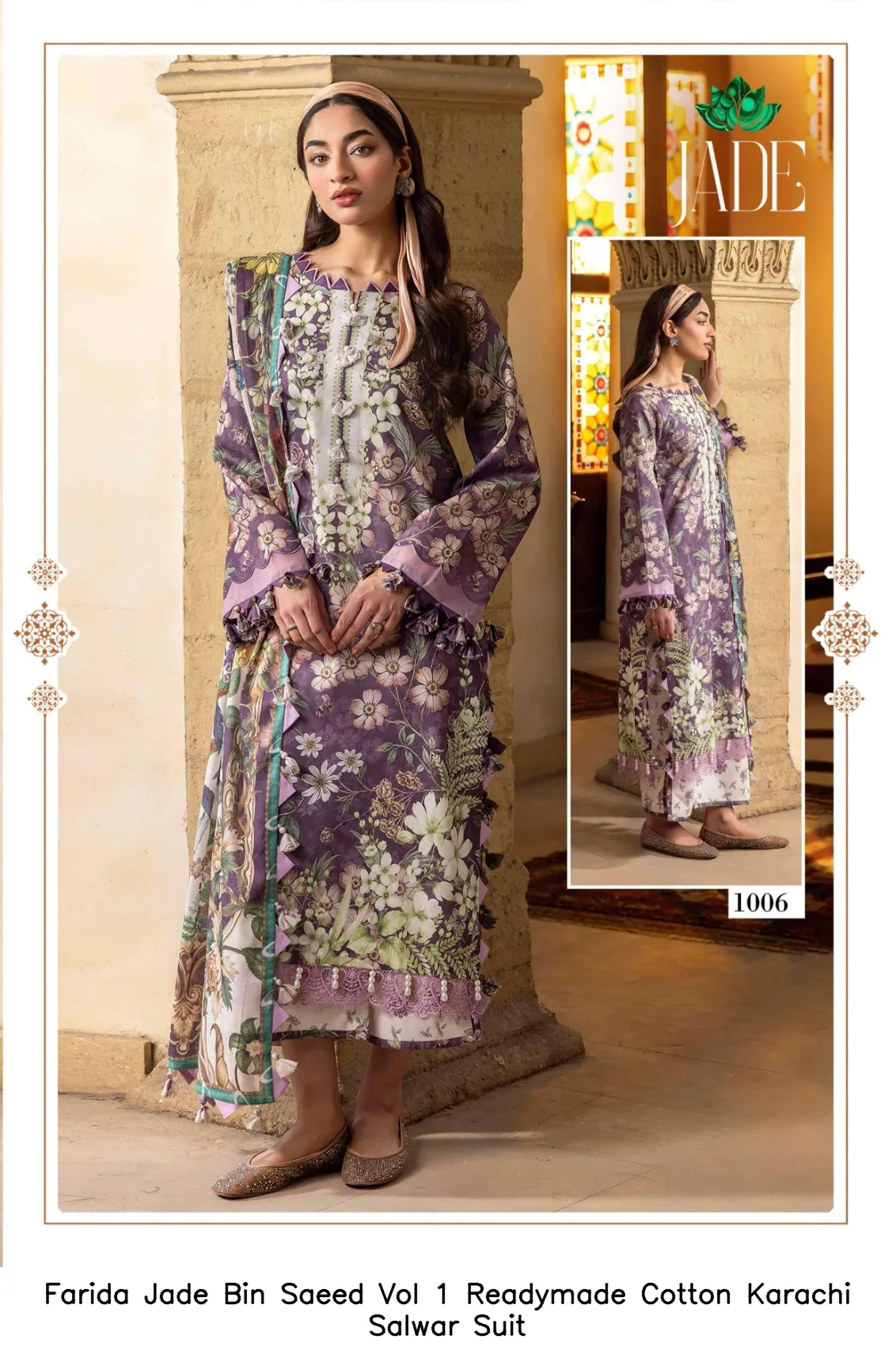 Farida Jade Bin Saeed Vol 1 Readymade Cotton Karachi Salwar Suit — Wholesale Readymade Pakistani Suits, Farida wholesale from Surat — Photo 5