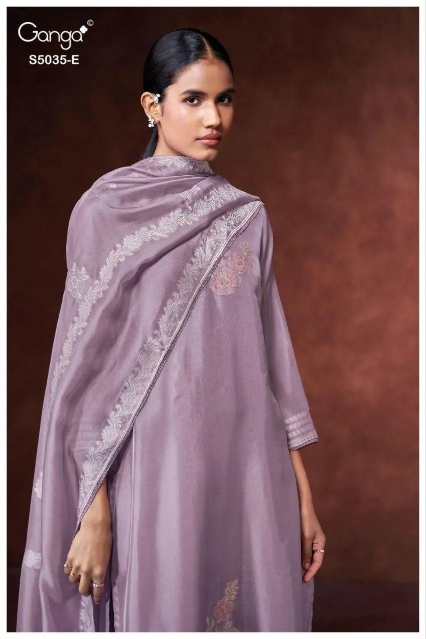 Ganga Phaevi 5035 Premium Pure Viscose Embroidered Salwar Suit