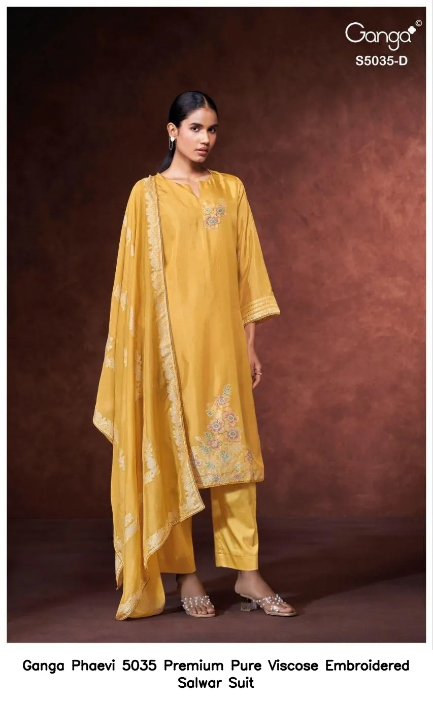 Ganga Phaevi 5035 Premium Pure Viscose Embroidered Salwar Suit — Wholesale Salwar Suits, Ganga wholesale from Surat — view 11