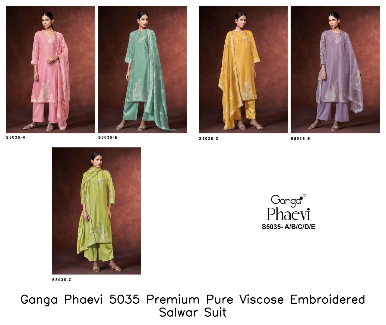 Ganga Phaevi 5035 Premium Pure Viscose Embroidered Salwar Suit — Wholesale Salwar Suits, Ganga wholesale from Surat — view 12