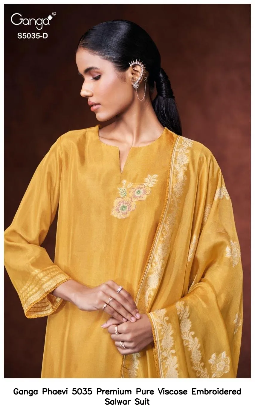 Ganga Phaevi 5035 Premium Pure Viscose Embroidered Salwar Suit — Wholesale Salwar Suits, Ganga wholesale from Surat — view 6