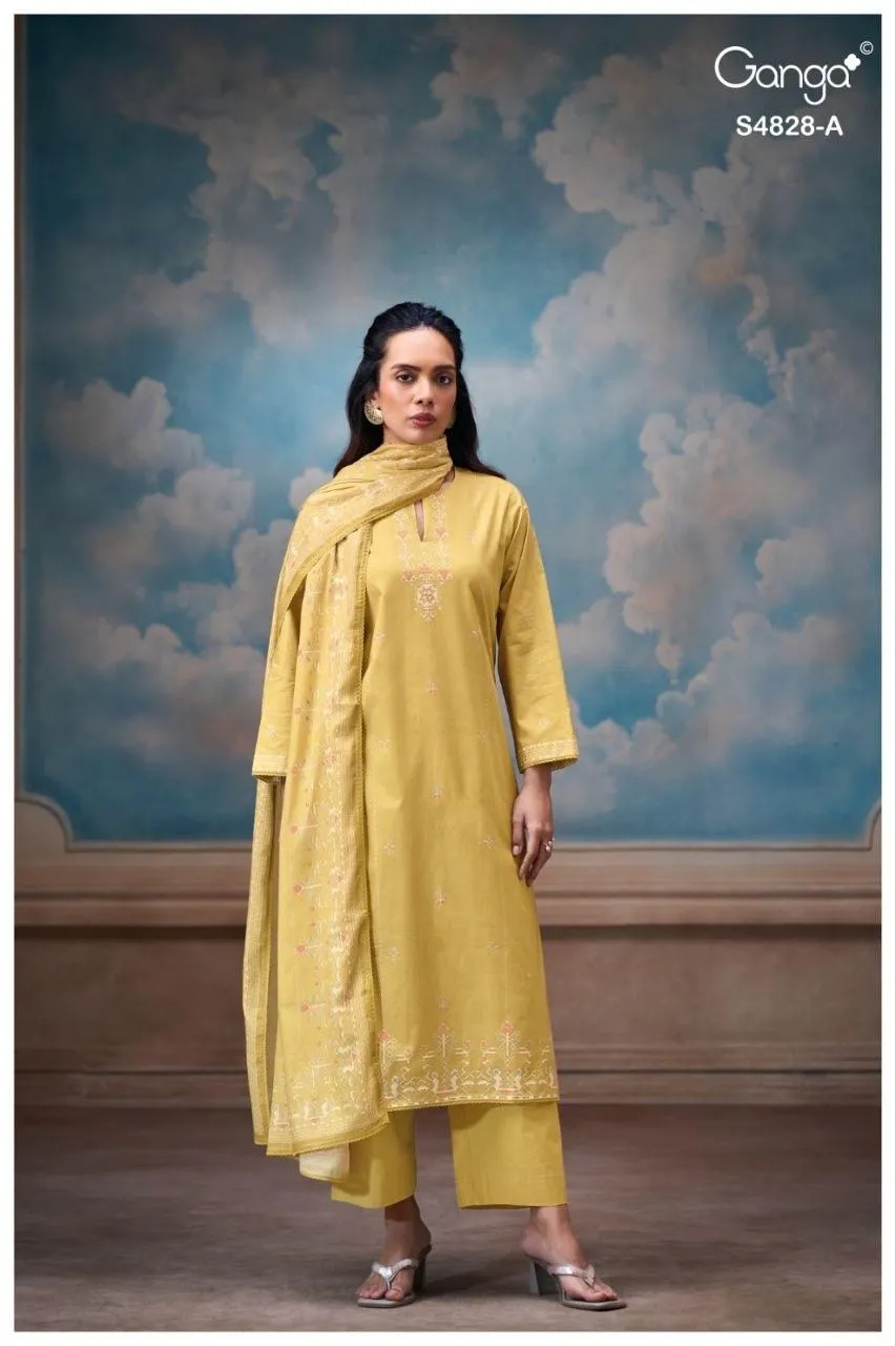 Ganga Riyanshi 4828 Premium Cotton Printed Salwar Suit