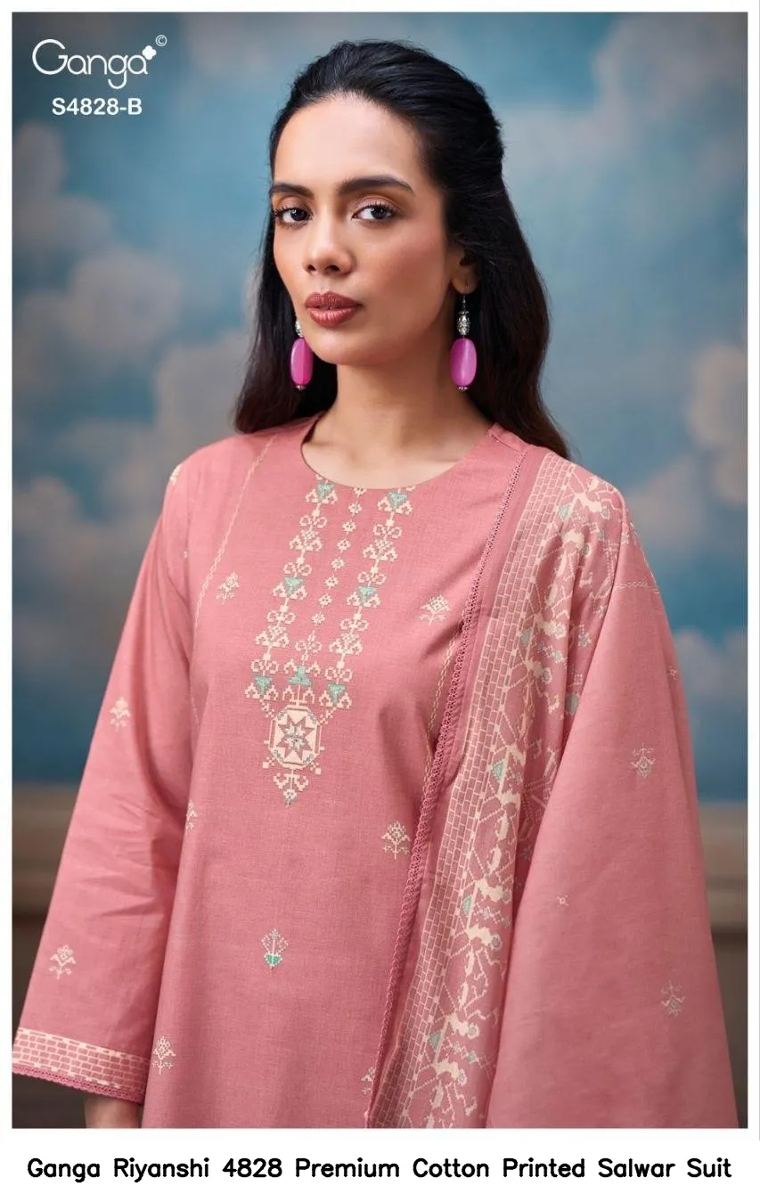 Ganga Riyanshi 4828 Premium Cotton Printed Salwar Suit — Wholesale Salwar Suits, Ganga wholesale from Surat — view 10