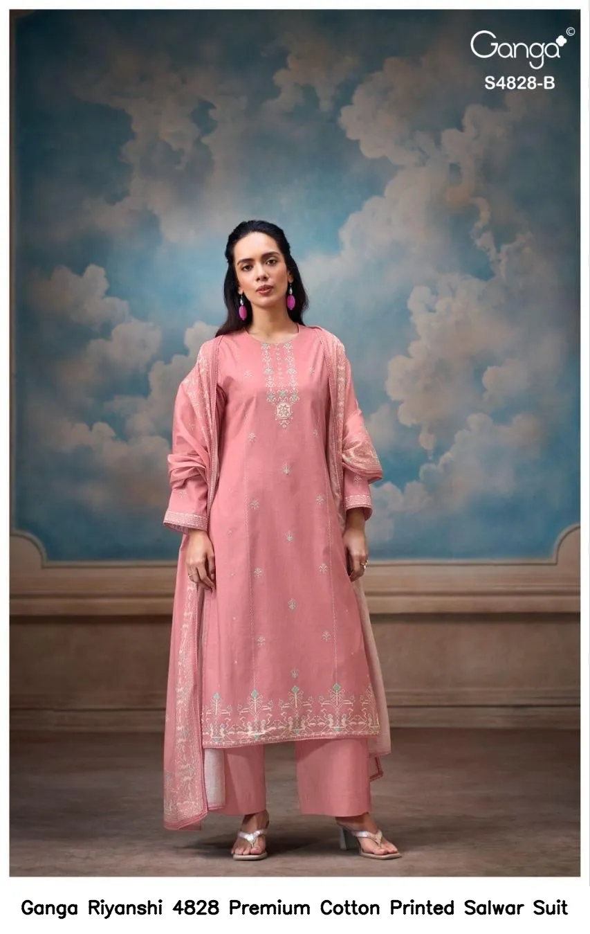 Ganga Riyanshi 4828 Premium Cotton Printed Salwar Suit — Wholesale Salwar Suits, Ganga wholesale from Surat — view 3