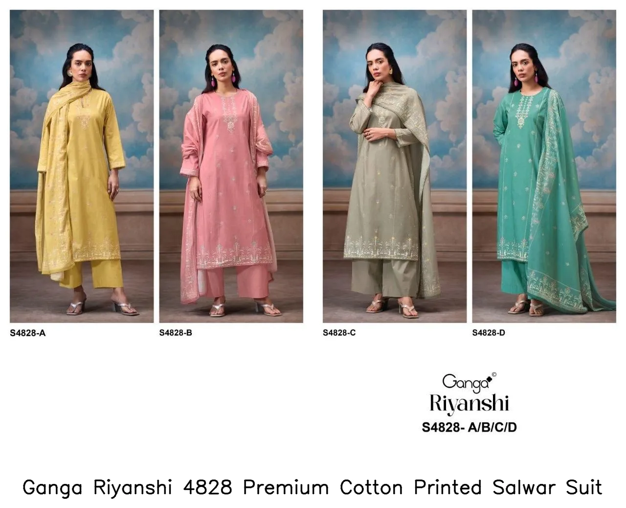 Ganga Riyanshi 4828 Premium Cotton Printed Salwar Suit — Wholesale Salwar Suits, Ganga wholesale from Surat — view 4
