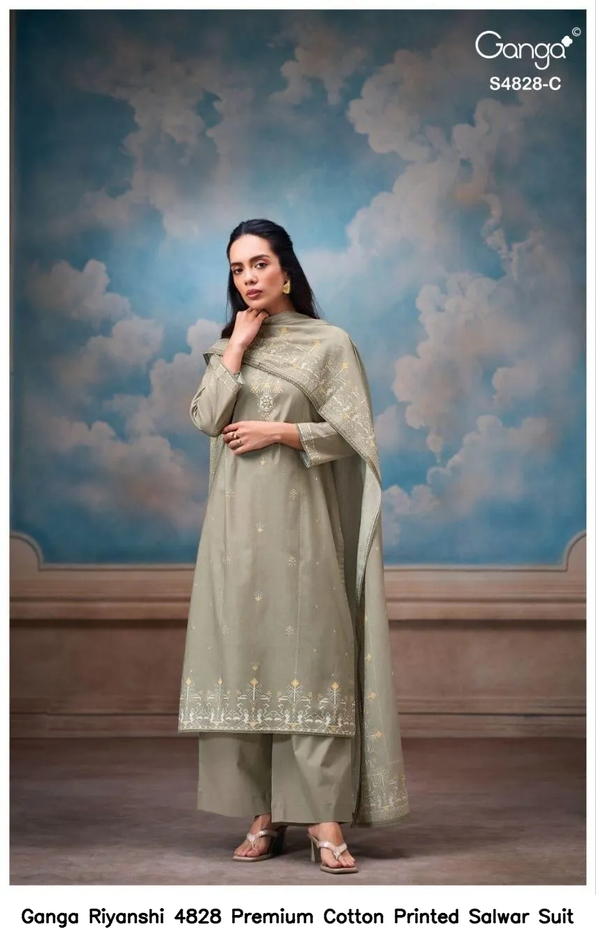 Ganga Riyanshi 4828 Premium Cotton Printed Salwar Suit — Wholesale Salwar Suits, Ganga wholesale from Surat — view 6