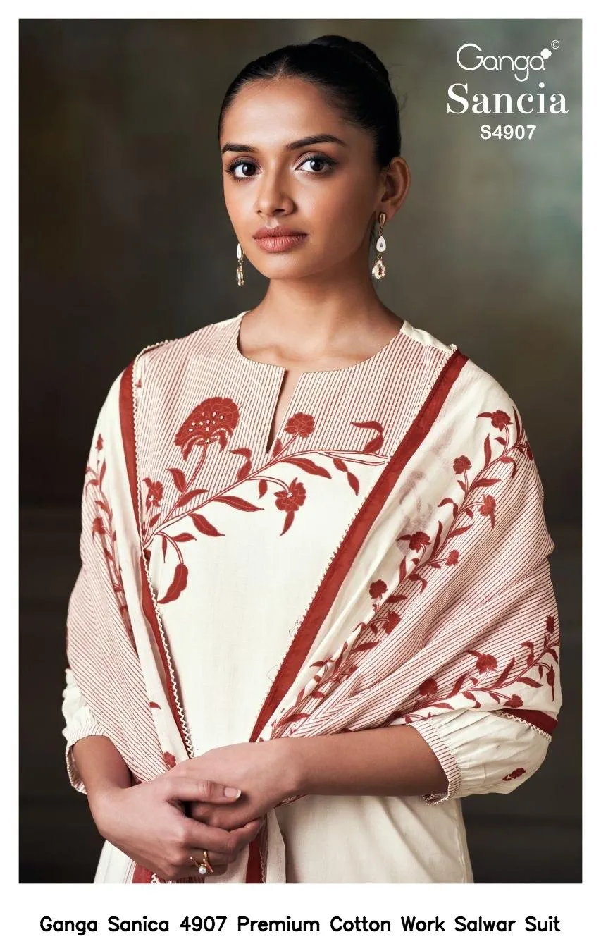 Ganga Sanica 4907 Premium Cotton Work Salwar Suit — Wholesale Dress Material, Ganga wholesale from Surat - Gallery Image 4