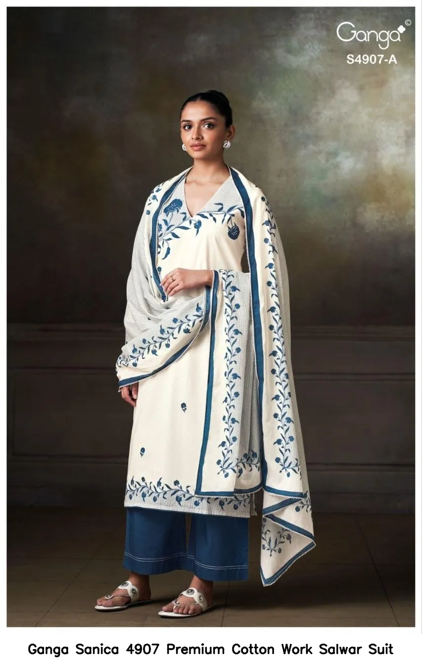 Ganga Sanica 4907 Premium Cotton Work Salwar Suit — Wholesale Dress Material, Ganga wholesale from Surat - Gallery Image 5