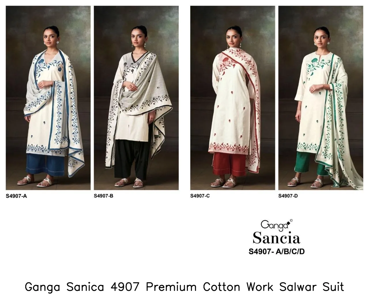 Ganga Sanica 4907 Premium Cotton Work Salwar Suit — Wholesale Dress Material, Ganga wholesale from Surat - Gallery Image 6