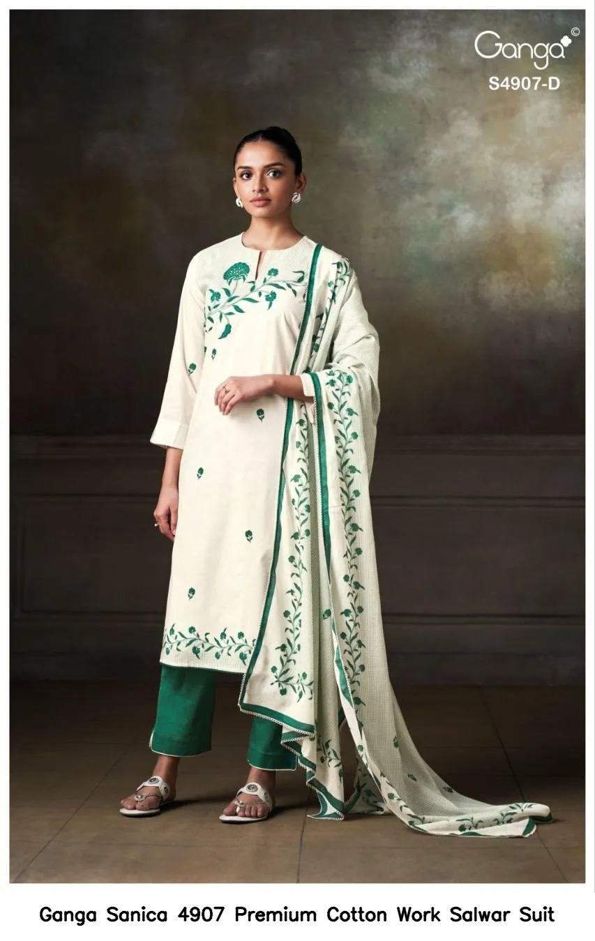 Ganga Sanica 4907 Premium Cotton Work Salwar Suit — Wholesale Dress Material, Ganga wholesale from Surat - Gallery Image 7
