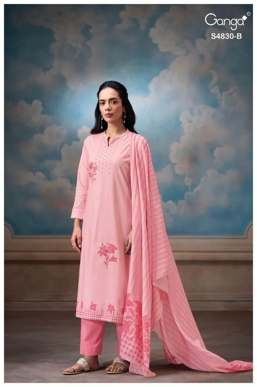 Ganga Siennae 4830 Cotton Printed With Embroidered Salwar Suit — Wholesale Salwar Suits, Ganga wholesale from Surat — view 1
