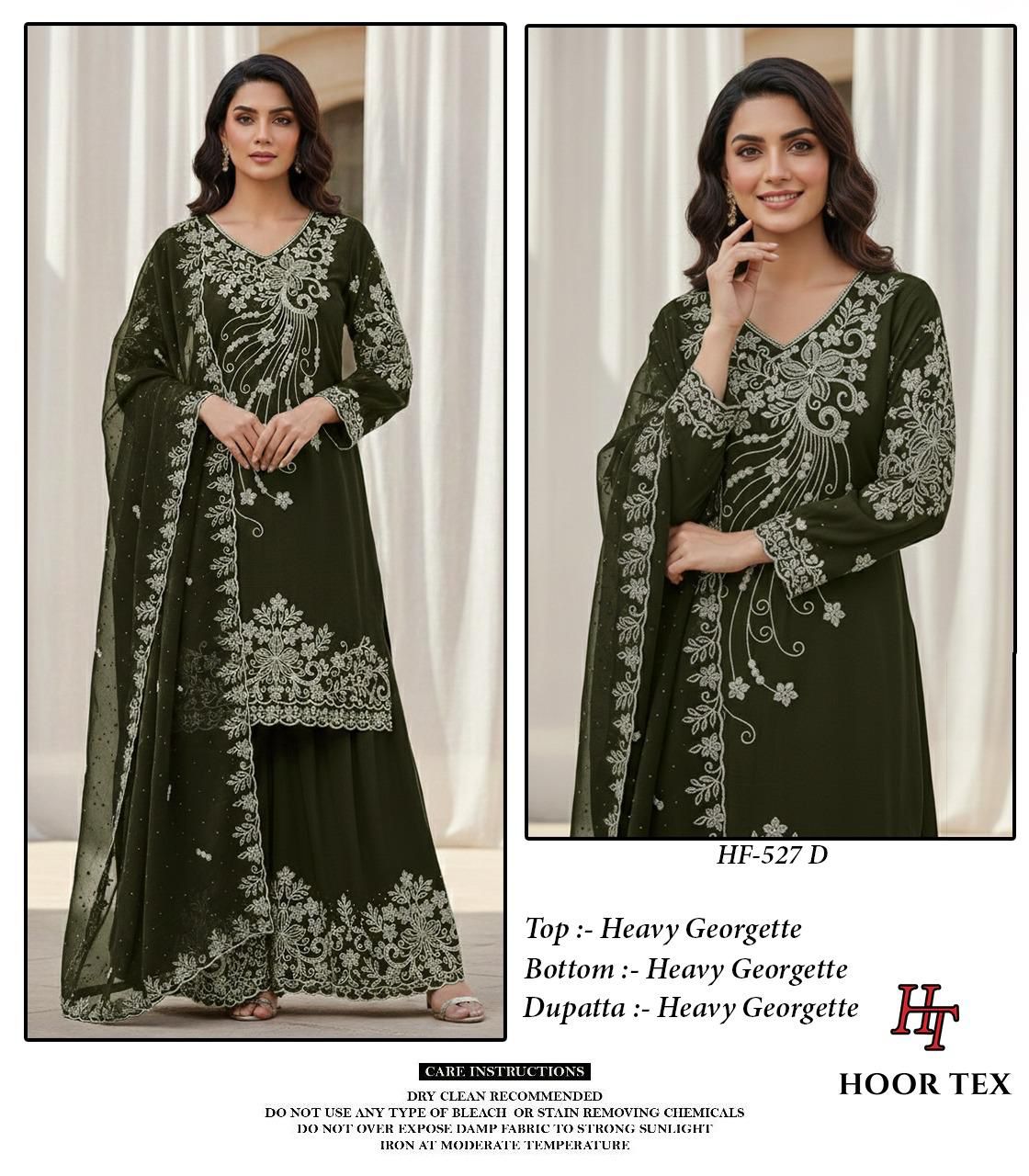 Hoor Tex 527 A To D Blooming Georgette Salwar Kameez — Wholesale Pakistani Suits, MPA wholesale from Surat — view 4
