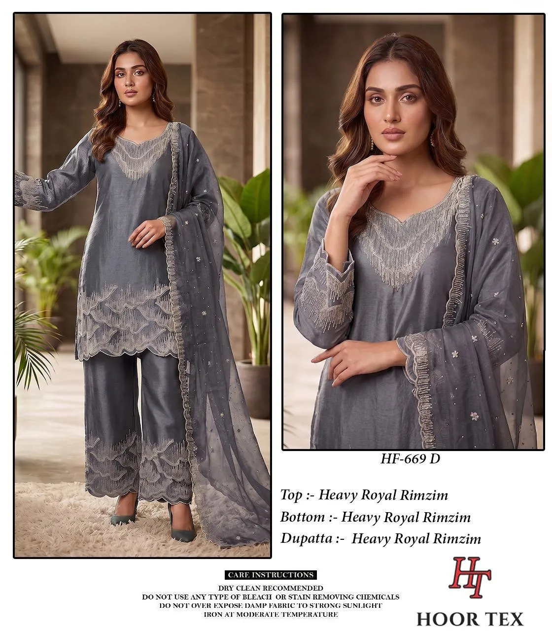 Hoor Tex 669 A To D Royal Rim Zim Embroidery Salwar Suit — Wholesale Readymade Pakistani Suits, hoor Tex wholesale from Surat — view 1
