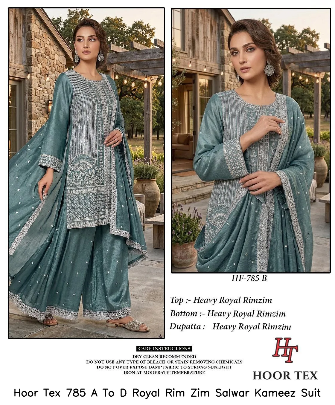 Hoor Tex 785 A To D Royal Rim Zim Salwar Kameez Suit — Wholesale Pakistani Suits, hoor Tex wholesale from Surat — view 5