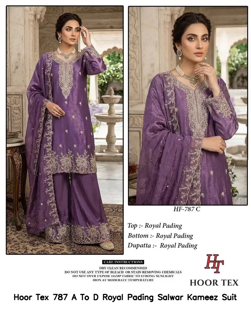 Hoor Tex 787 A To D Royal Pading Salwar Kameez  Suit — Wholesale Readymade Pakistani Suits, hoor Tex wholesale from Surat — view 4