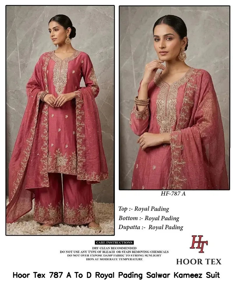 Hoor Tex 787 A To D Royal Pading Salwar Kameez  Suit — Wholesale Readymade Pakistani Suits, hoor Tex wholesale from Surat — view 5