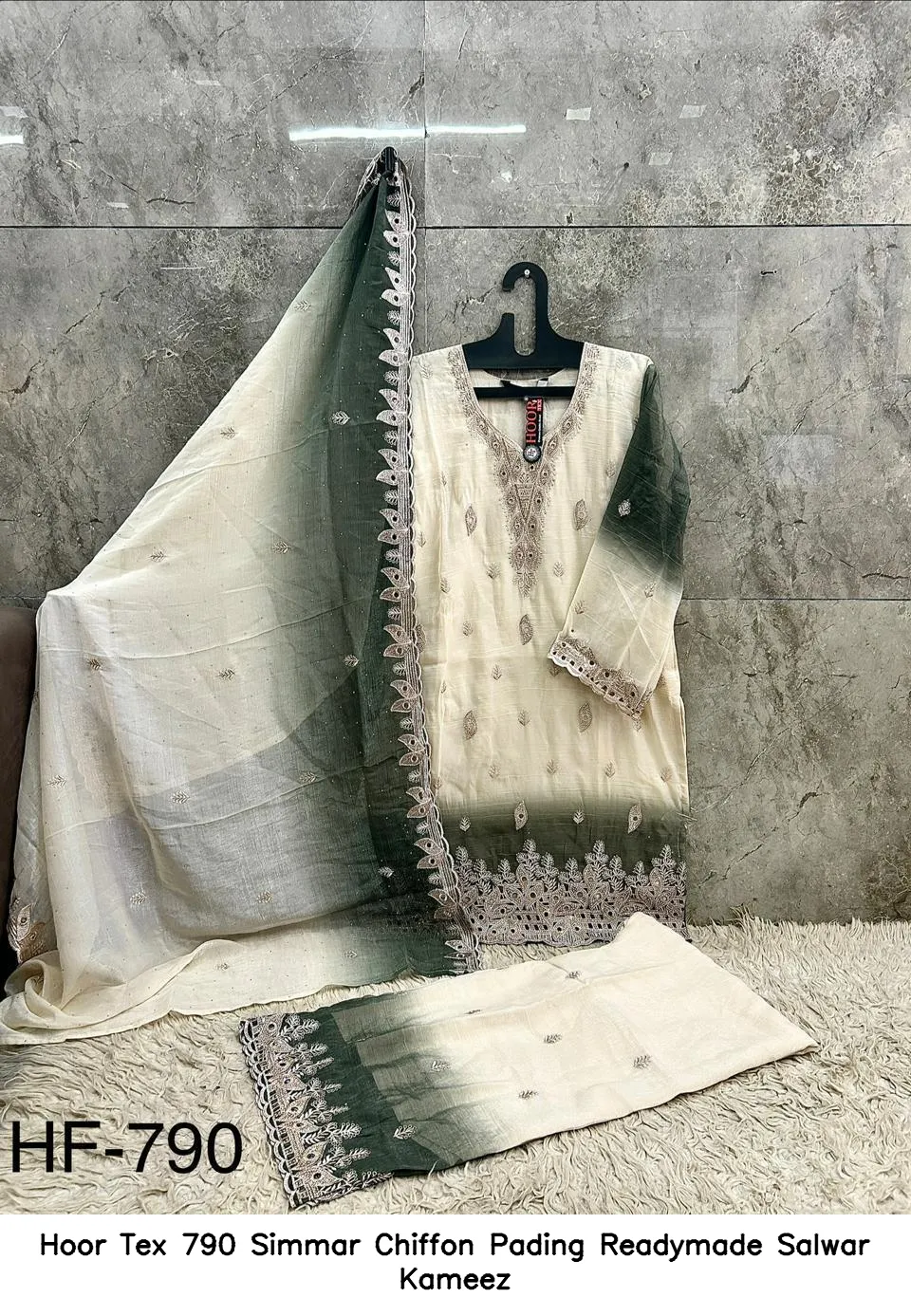 Hoor Tex 790 Simmar Chiffon Pading Readymade Salwar Kameez — Wholesale Readymade Pakistani Suits, hoor Tex wholesale from Surat — view 3