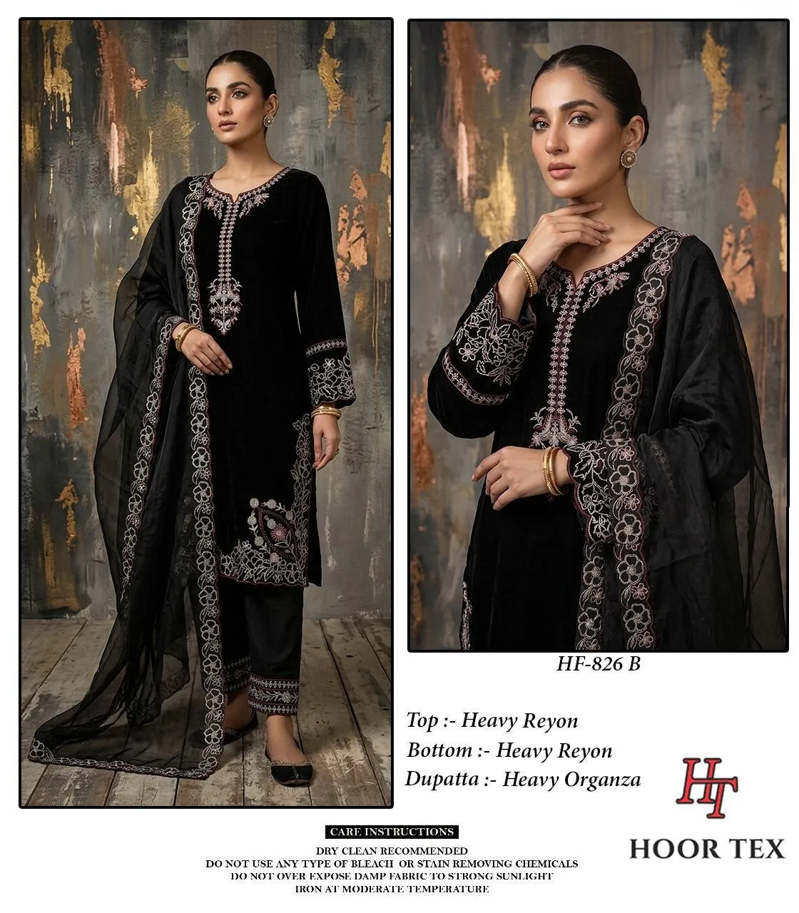 Hoor Tex 826 A To D Heavy Rayon Pakistani Salwar Suit