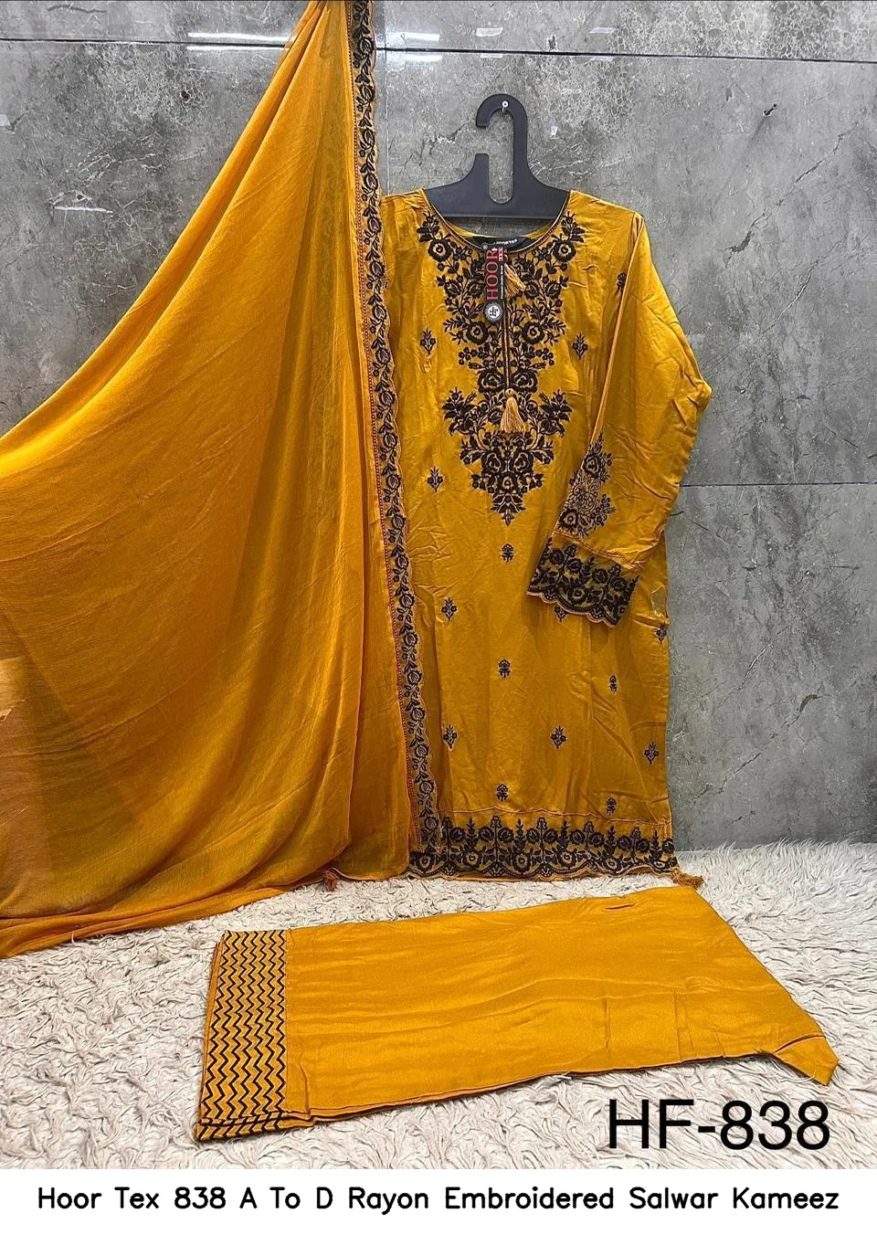 Hoor Tex 838 A To D Rayon Embroidered Salwar Kameez — Wholesale Readymade Pakistani Suits, hoor Tex wholesale from Surat — Photo 9