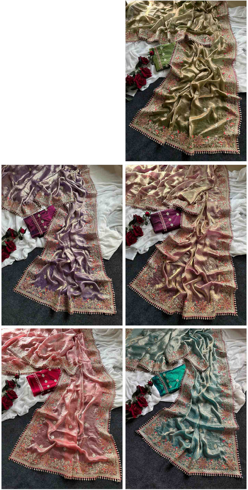 Kc 403 Fandy Sattin Silk Embroidered Premium Saree — Wholesale Sarees, MPA wholesale from Surat — view 9