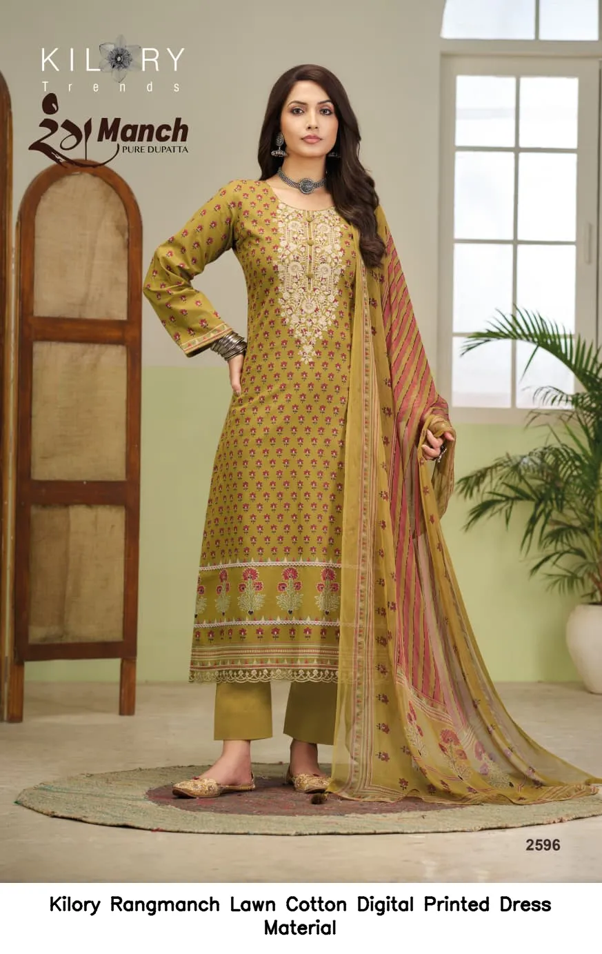 Kilory Rangmanch Lawn Cotton Digital Printed Dress Material — Wholesale Dress Material, Kilory Trends wholesale from Surat - Gallery Image 4
