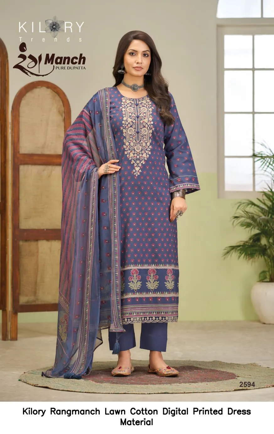 Kilory Rangmanch Lawn Cotton Digital Printed Dress Material — Wholesale Dress Material, Kilory Trends wholesale from Surat — view 8