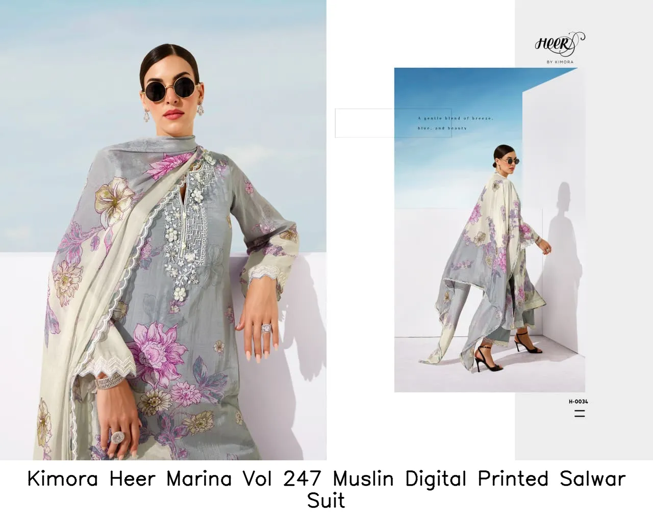 Kimora Heer Marina Vol 247 Muslin Digital Printed Salwar Suit — Wholesale Pakistani Suits, Kimora wholesale from Surat — Photo 10
