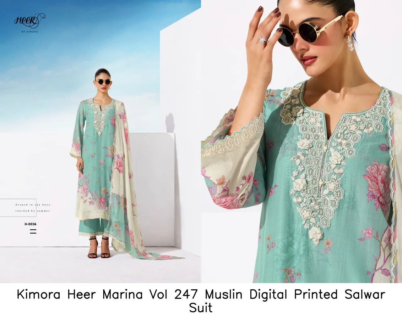 Kimora Heer Marina Vol 247 Muslin Digital Printed Salwar Suit — Wholesale Pakistani Suits, Kimora wholesale from Surat — Photo 5