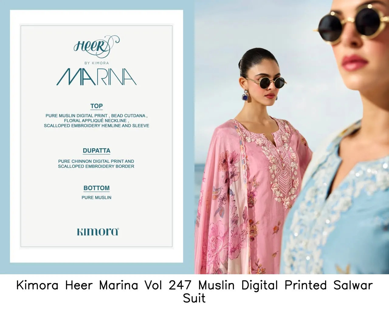 Kimora Heer Marina Vol 247 Muslin Digital Printed Salwar Suit — Wholesale Pakistani Suits, Kimora wholesale from Surat — Photo 6