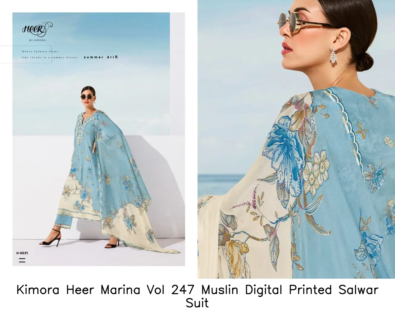 Kimora Heer Marina Vol 247 Muslin Digital Printed Salwar Suit — Wholesale Pakistani Suits, Kimora wholesale from Surat — Photo 7