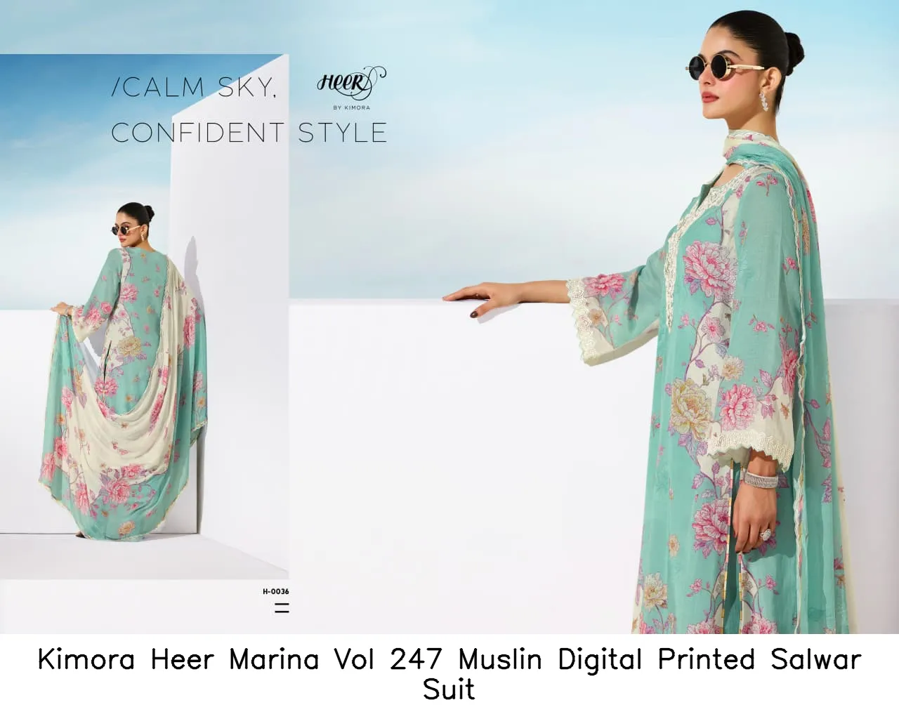 Kimora Heer Marina Vol 247 Muslin Digital Printed Salwar Suit — Wholesale Pakistani Suits, Kimora wholesale from Surat — Photo 9