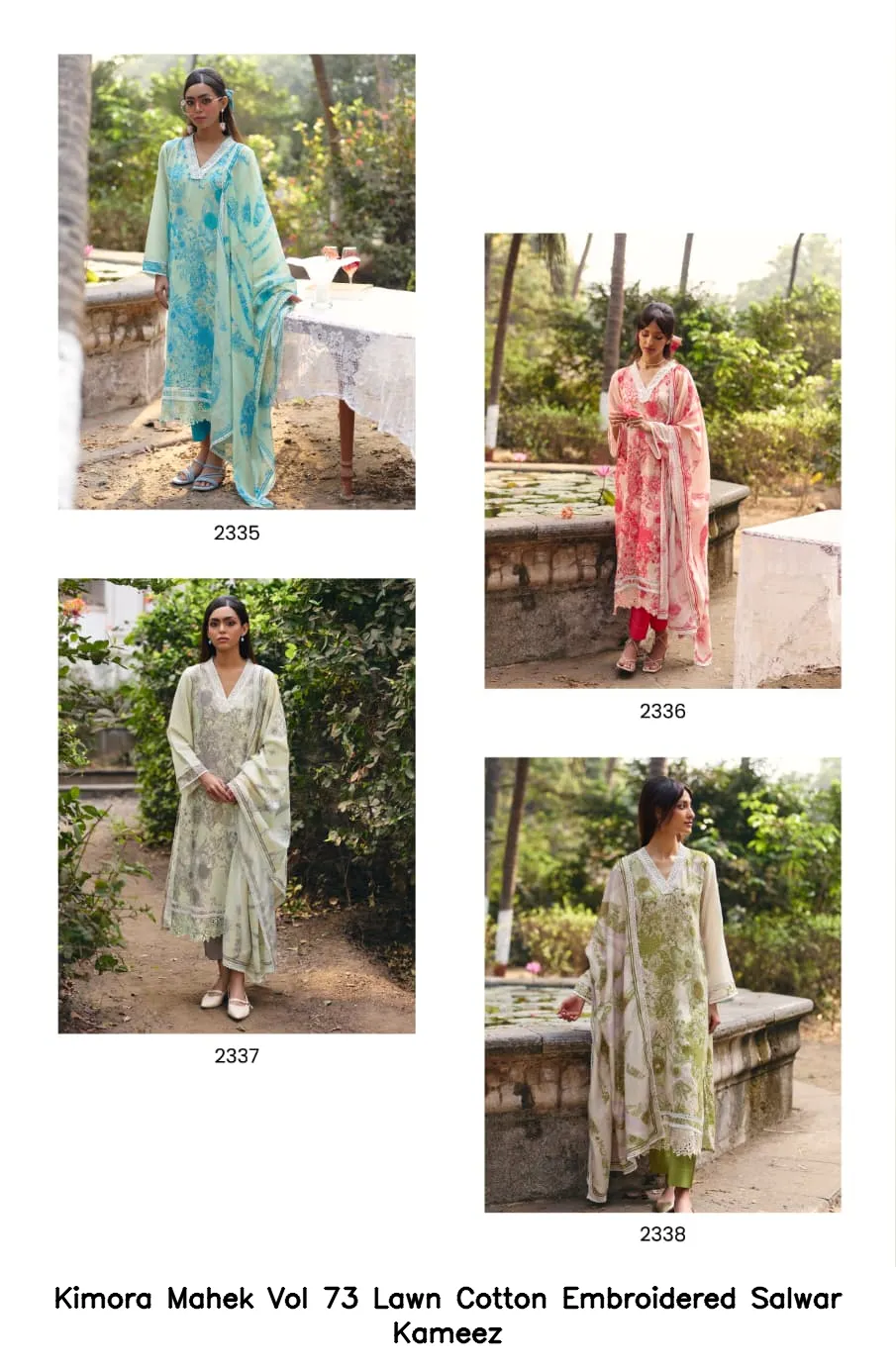 Kimora Mahek Vol 73 Lawn Cotton Embroidered Salwar Kameez — Wholesale Salwar Suits, Kimora wholesale from Surat — view 2