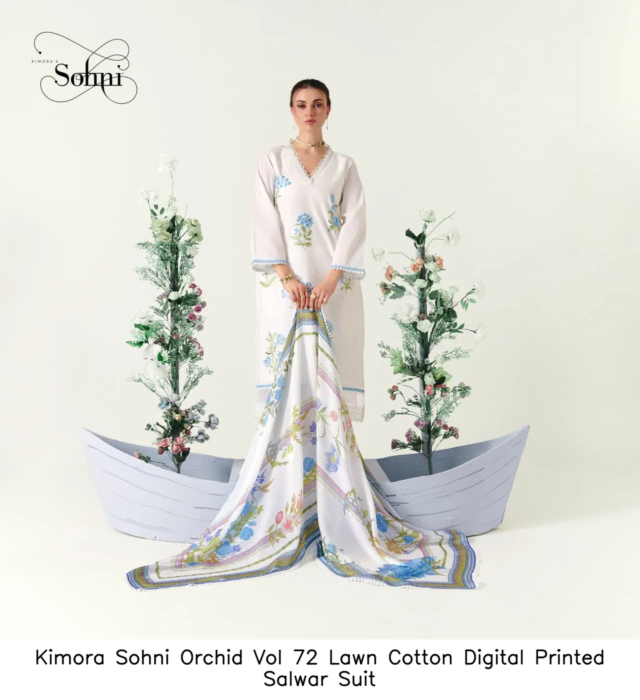 Kimora Sohni Orchid Vol 72 Lawn Cotton Digital Printed Salwar Suit — Wholesale Salwar Suits, Kimora wholesale from Surat — view 2
