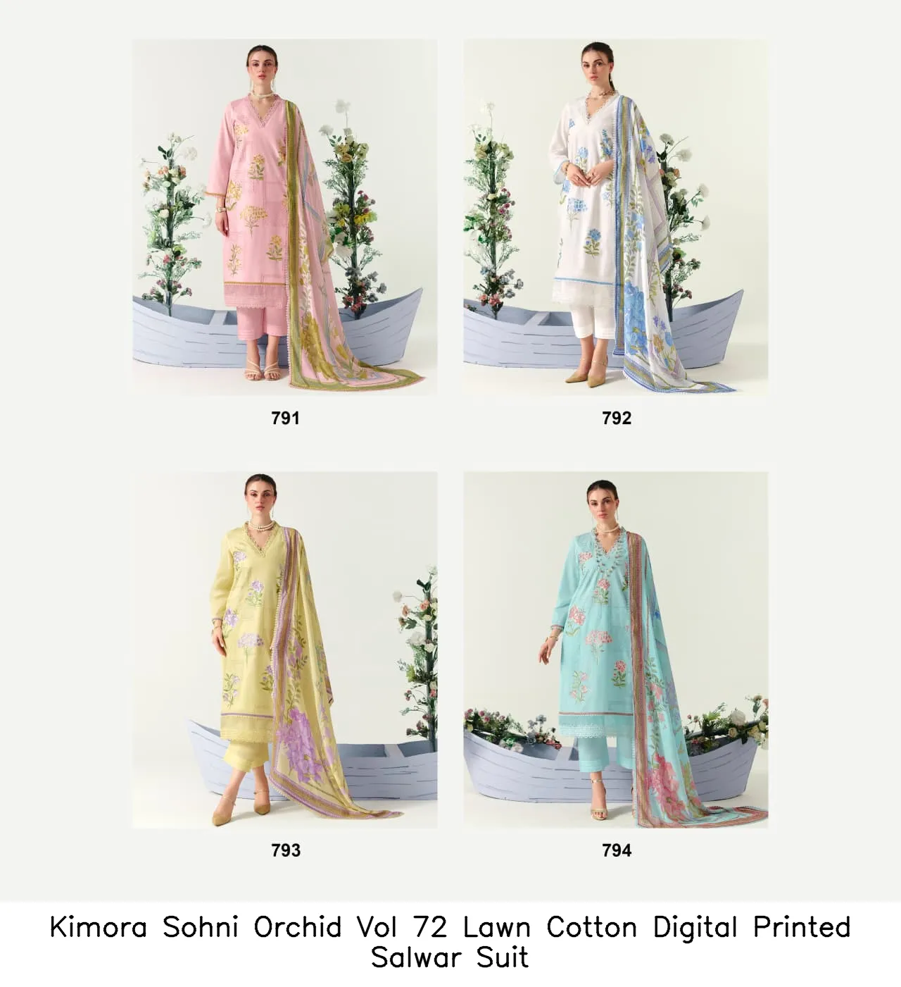 Kimora Sohni Orchid Vol 72 Lawn Cotton Digital Printed Salwar Suit — Wholesale Salwar Suits, Kimora wholesale from Surat — view 3