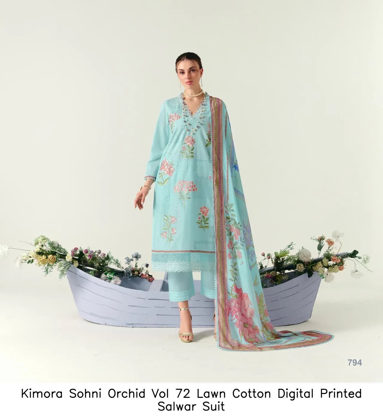 Kimora Sohni Orchid Vol 72 Lawn Cotton Digital Printed Salwar Suit — Wholesale Salwar Suits, Kimora wholesale from Surat — view 4