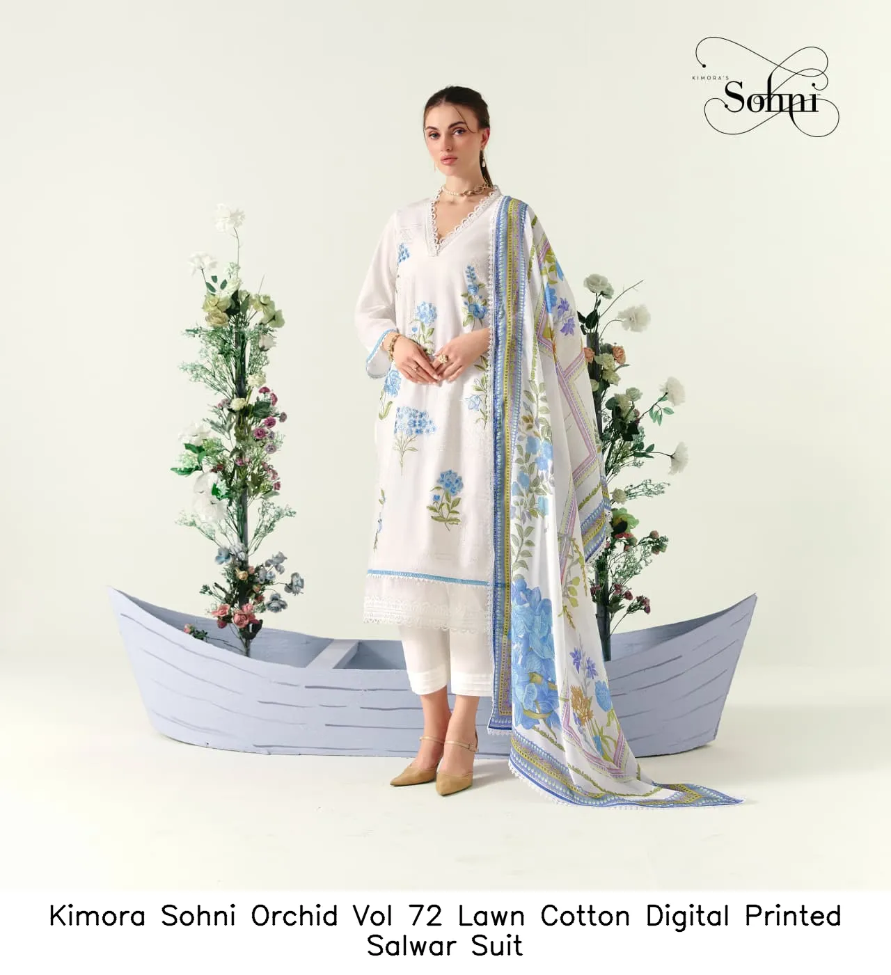 Kimora Sohni Orchid Vol 72 Lawn Cotton Digital Printed Salwar Suit — Wholesale Salwar Suits, Kimora wholesale from Surat — view 6