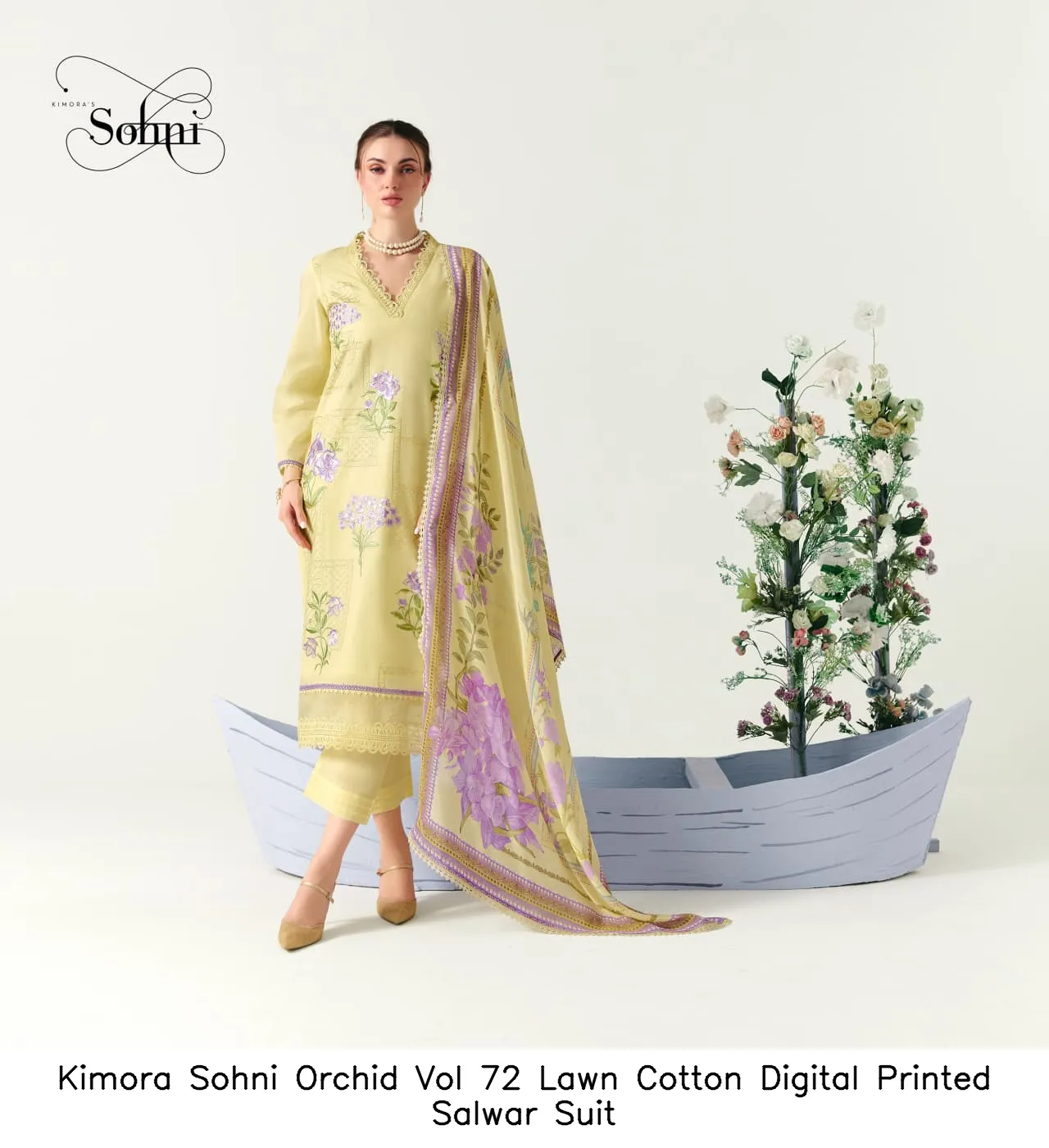 Kimora Sohni Orchid Vol 72 Lawn Cotton Digital Printed Salwar Suit — Wholesale Salwar Suits, Kimora wholesale from Surat — view 7