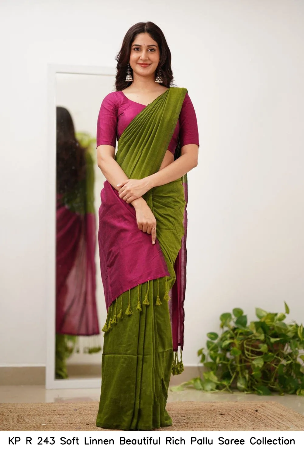 KP R 243 Soft Linnen Beautiful Rich Pallu Saree Collection — Wholesale Sarees, Vardan Ethnic wholesale from Surat - Gallery Image 10