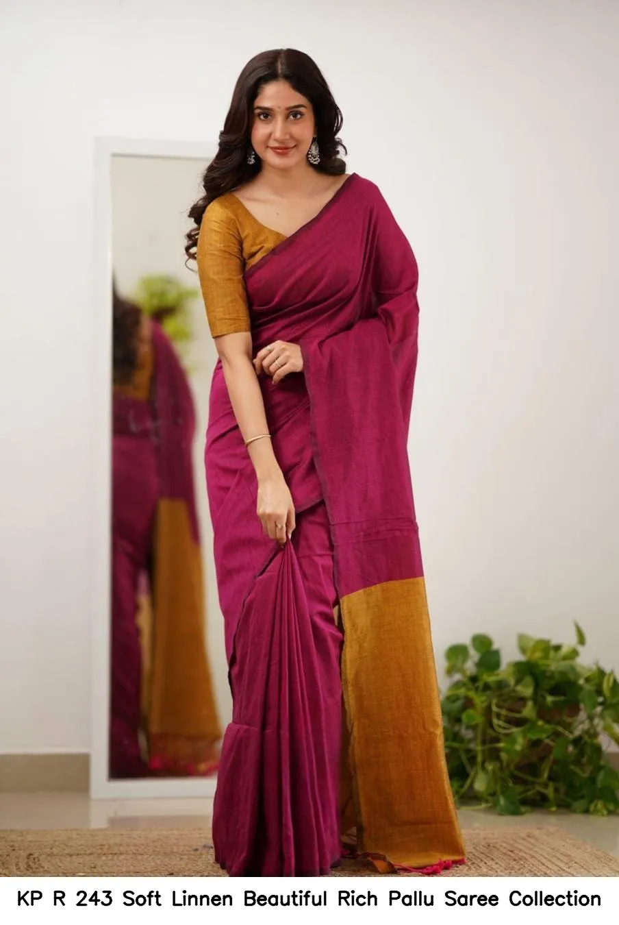 KP R 243 Soft Linnen Beautiful Rich Pallu Saree Collection — Wholesale Sarees, Vardan Ethnic wholesale from Surat - Gallery Image 11