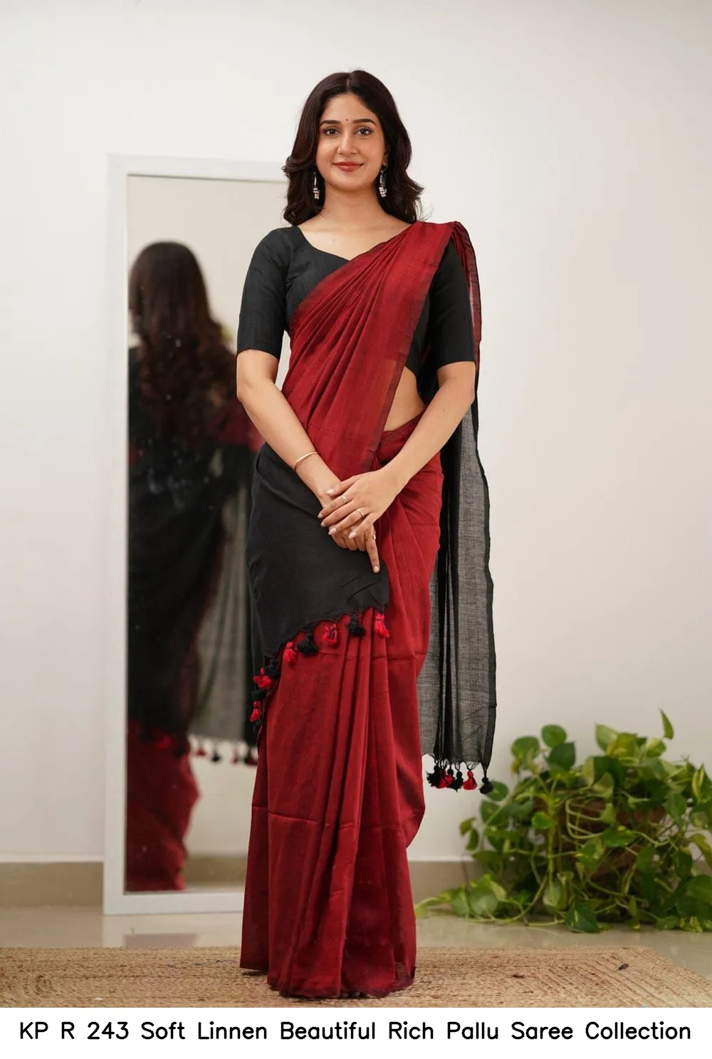 KP R 243  Soft Linnen Beautiful Rich Pallu Saree Collection — Wholesale Sarees, Vardan Ethnic wholesale from Surat — view 13