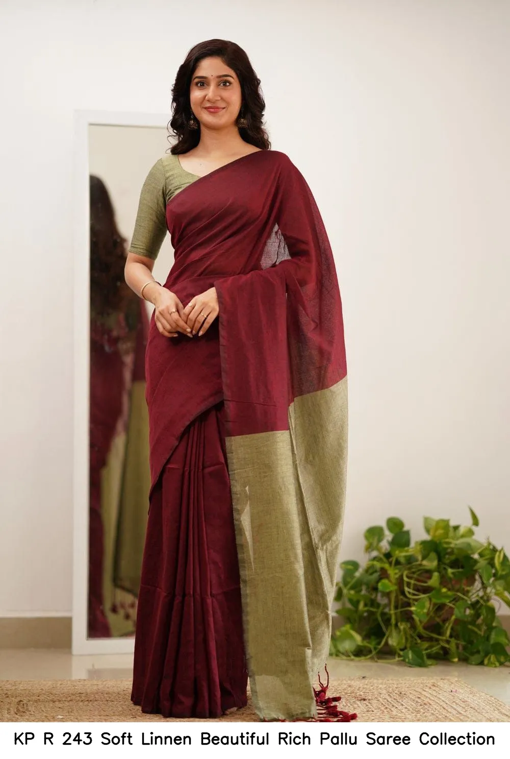 KP R 243 Soft Linnen Beautiful Rich Pallu Saree Collection — Wholesale Sarees, Vardan Ethnic wholesale from Surat - Gallery Image 5